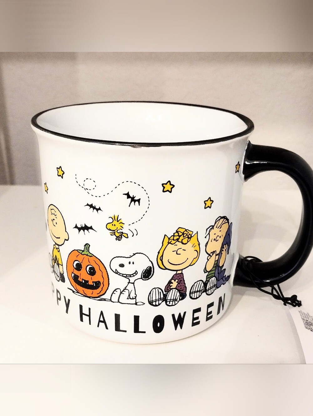 Peanuts White & Black Halloween Character Mug